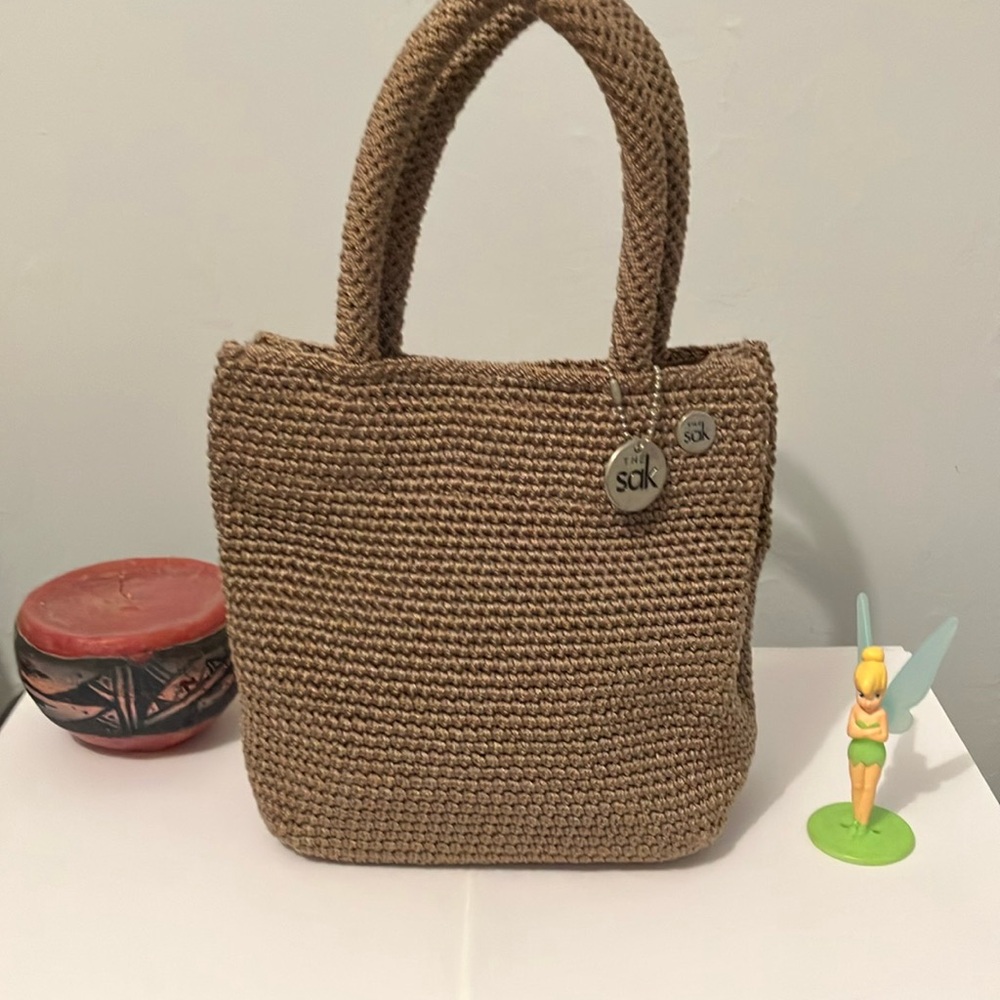 The Sak Weave Taupe Small Tote.
